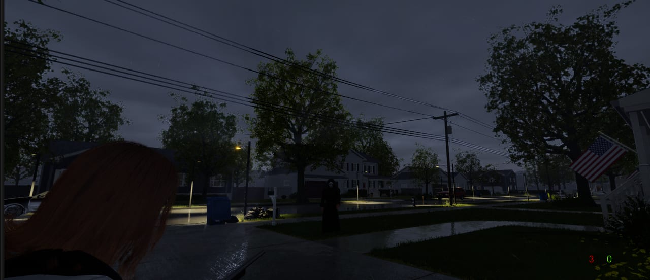 Aiming a shotgun down a darkened hallway